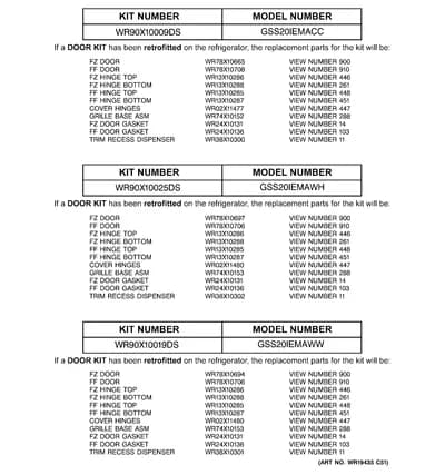 REPLACEMENT PARTS LIST