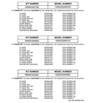 REPLACEMENT PARTS LIST