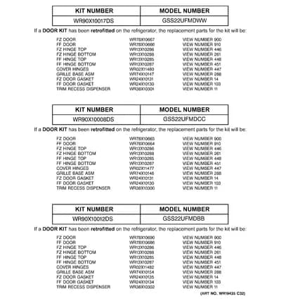 REPLACEMENT PARTS LIST