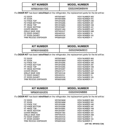 REPLACEMENT PARTS LIST