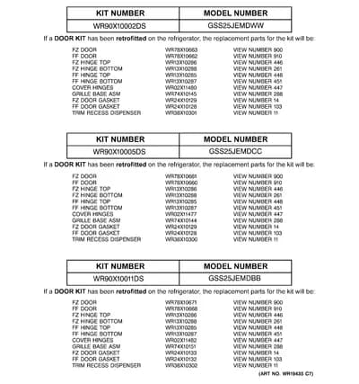 REPLACEMENT PARTS LIST