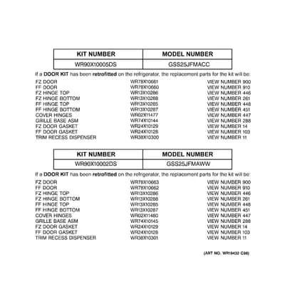 REPLACEMENT PARTS LIST