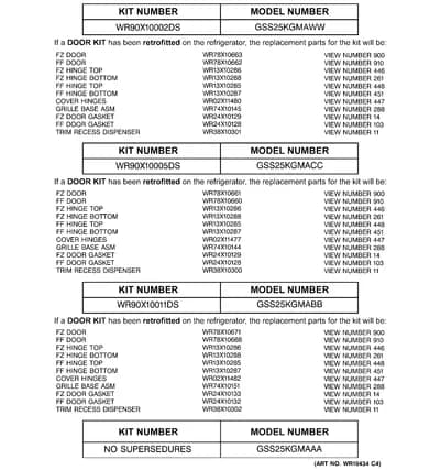 REPLACEMENT PARTS LIST