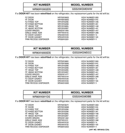 REPLACEMENT PARTS LIST