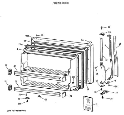 FREEZER DOOR