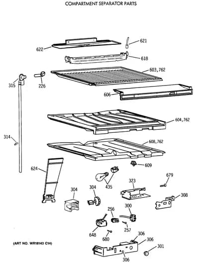 COMPARTMENT SEPARATOR PARTS