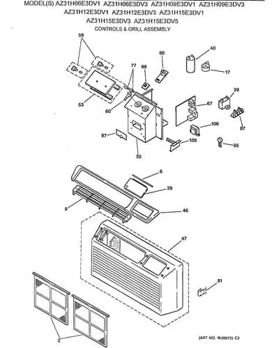 CONTROLS & GRILL ASSEMBLY