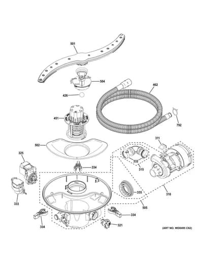 MOTOR, SUMP & FILTER ASSEMBLY