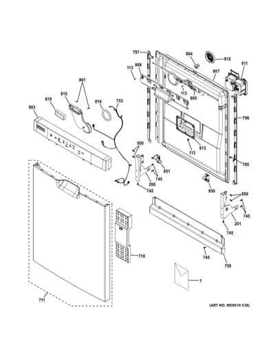 ESCUTCHEON & DOOR ASSEMBLY