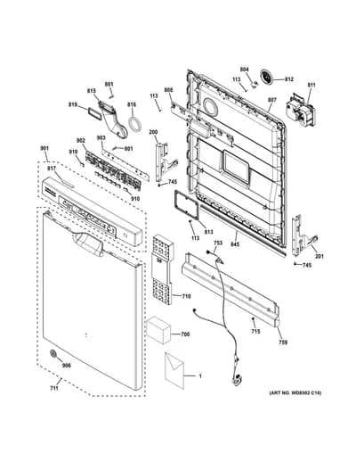 ESCUTCHEON & DOOR ASSEMBLY
