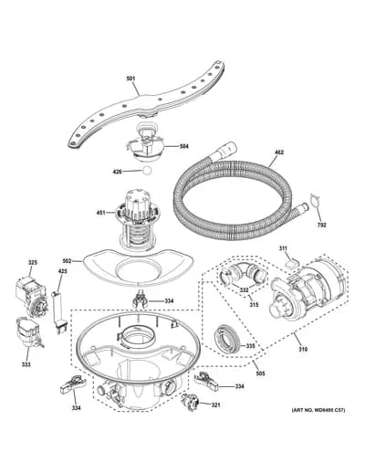 MOTOR, SUMP & FILTER ASSEMBLY