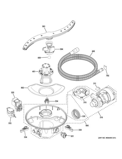 MOTOR, SUMP & FILTER ASSEMBLY