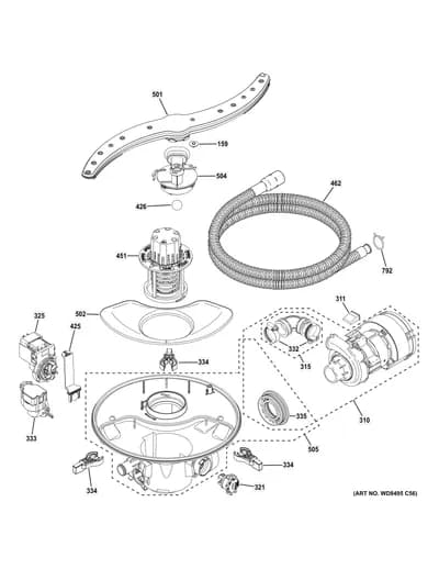 MOTOR, SUMP & FILTER ASSEMBLY