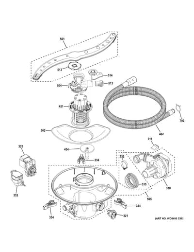 MOTOR, SUMP & FILTER ASSEMBLY