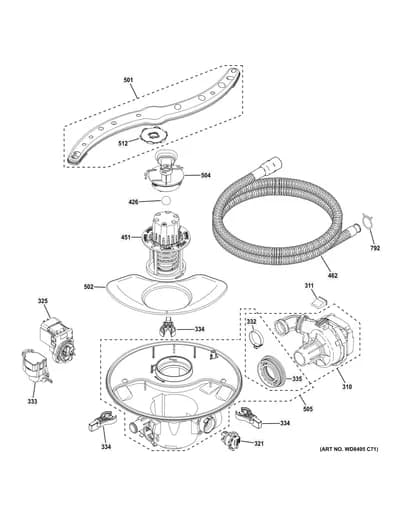 MOTOR, SUMP & FILTER ASSEMBLY