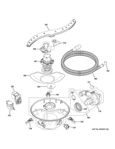 MOTOR, SUMP & FILTER ASSEMBLY