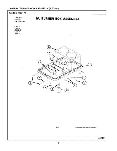 BURNER BOX ASSEMBLY (R201-C)
