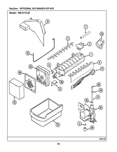 OPTIONAL ICE MAKER KIT-ICE