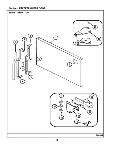 FREEZER OUTER DOOR