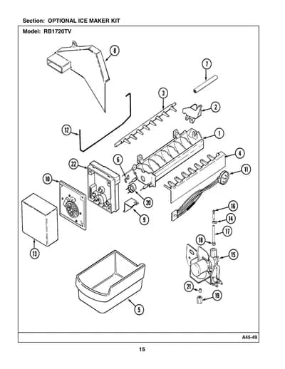 OPTIONAL ICE MAKER KIT