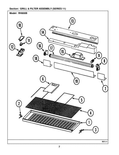 GRILL & FILTER ASSEMBLY (SERIES 11)