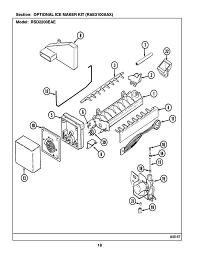 OPTIONAL ICE MAKER KIT (RAE3100AAX)