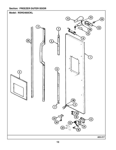 FREEZER OUTER DOOR