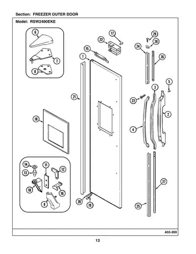 FREEZER OUTER DOOR