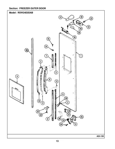 FREEZER OUTER DOOR