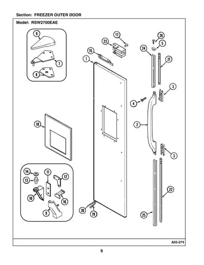 FREEZER OUTER DOOR