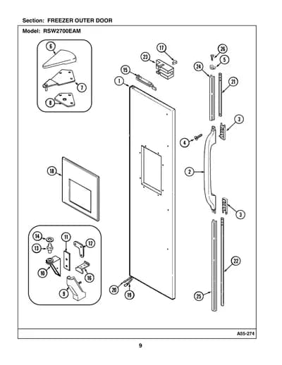 FREEZER OUTER DOOR