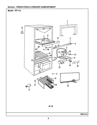 FRESH FOOD & FREEZER COMPARTMENT