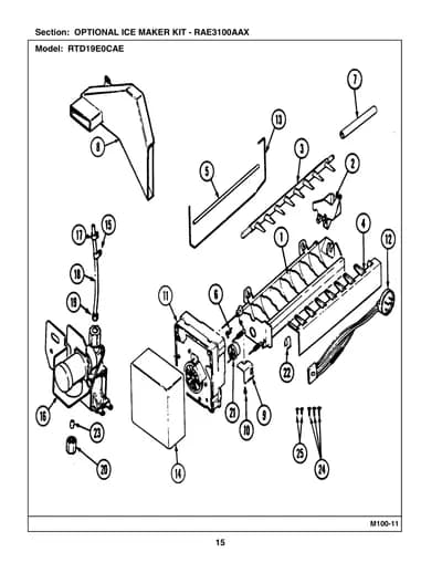 OPTIONAL ICE MAKER KIT - RAE3100AAX