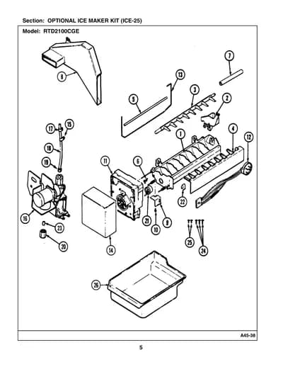 OPTIONAL ICE MAKER KIT (ICE-25)