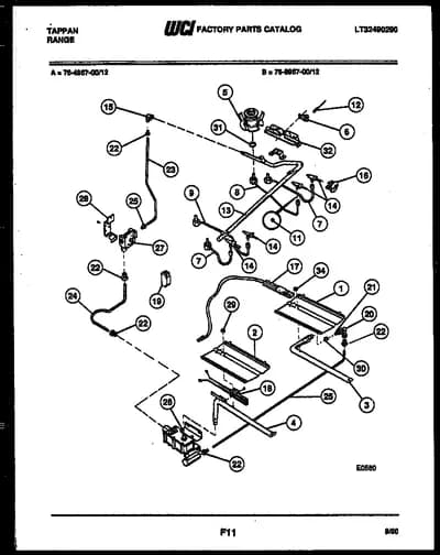 BURNER, MANIFOLD AND GAS CONTROL