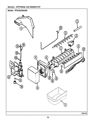 OPTIONAL ICE MAKER KIT