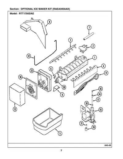 OPTIONAL ICE MAKER KIT (RAEA300AAX)