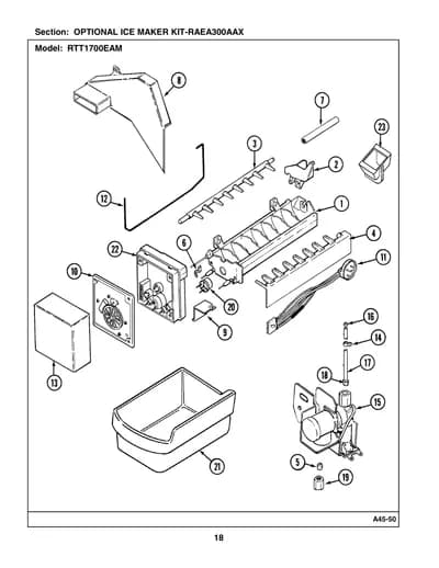 OPTIONAL ICE MAKER KIT-RAEA300AAX