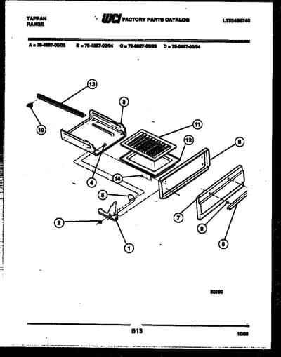 BROILER DRAWER PARTS