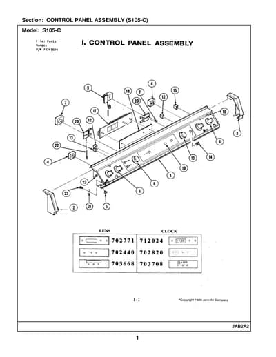 CONTROL PANEL ASSEMBLY (S105-C)