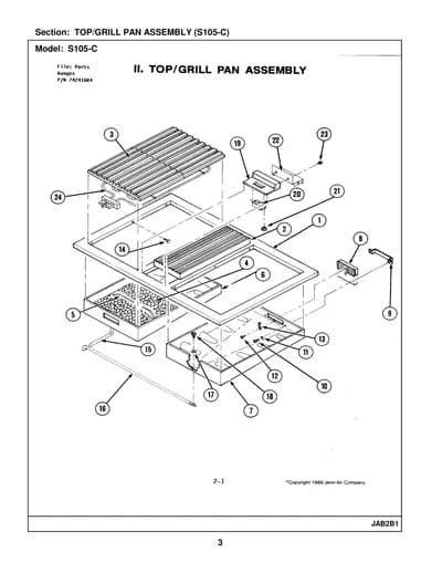 TOP/GRILL PAN ASSEMBLY (S105-C)