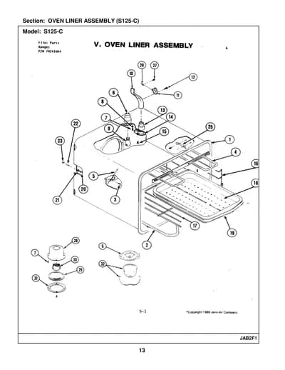 OVEN LINER ASSEMBLY (S125-C)