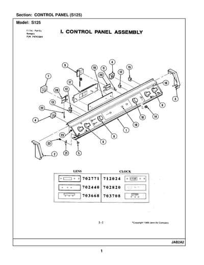 CONTROL PANEL (S125)