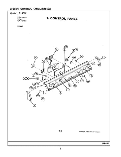 CONTROL PANEL (S156W)