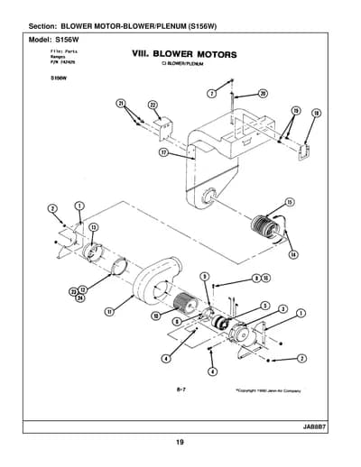 BLOWER MOTOR-BLOWER/PLENUM (S156W)