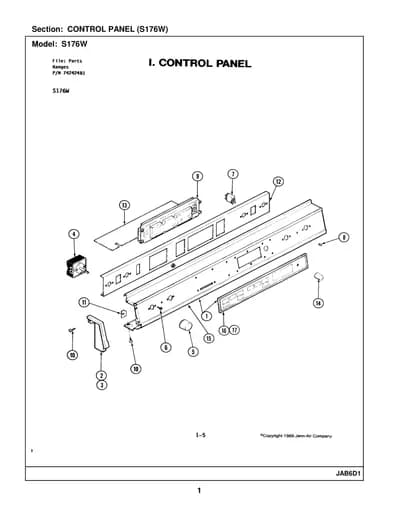 CONTROL PANEL (S176W)