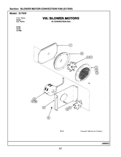 BLOWER MOTOR-CONVECTION FAN (S176W)