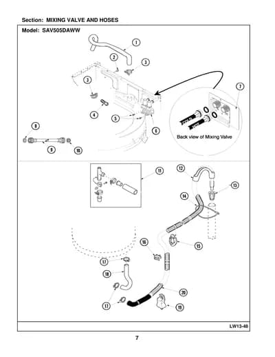 MIXING VALVE AND HOSES