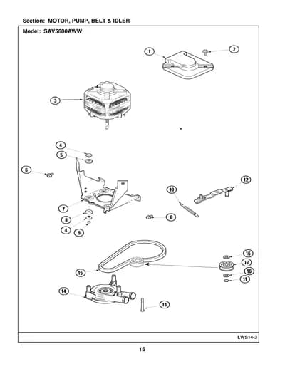 MOTOR, PUMP, BELT & IDLER