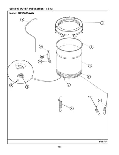 OUTER TUB (SERIES 11 & 12)